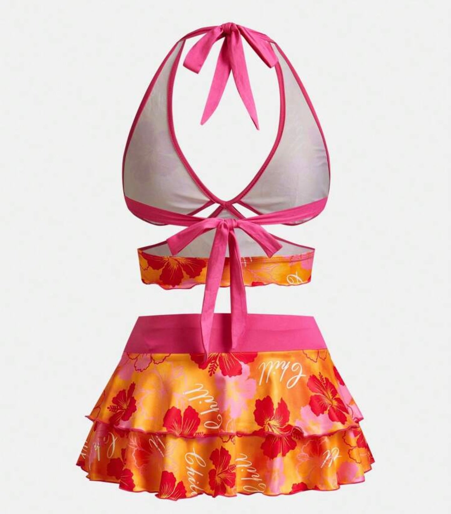 Two Pieces Skirt And Beach Top Set