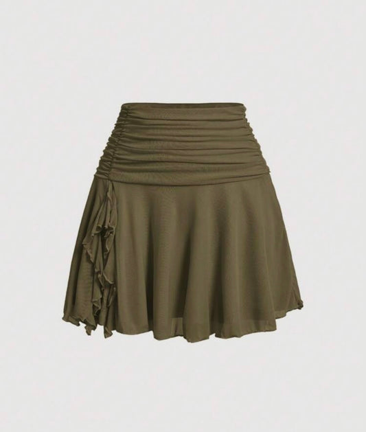 Draped Green Skirt