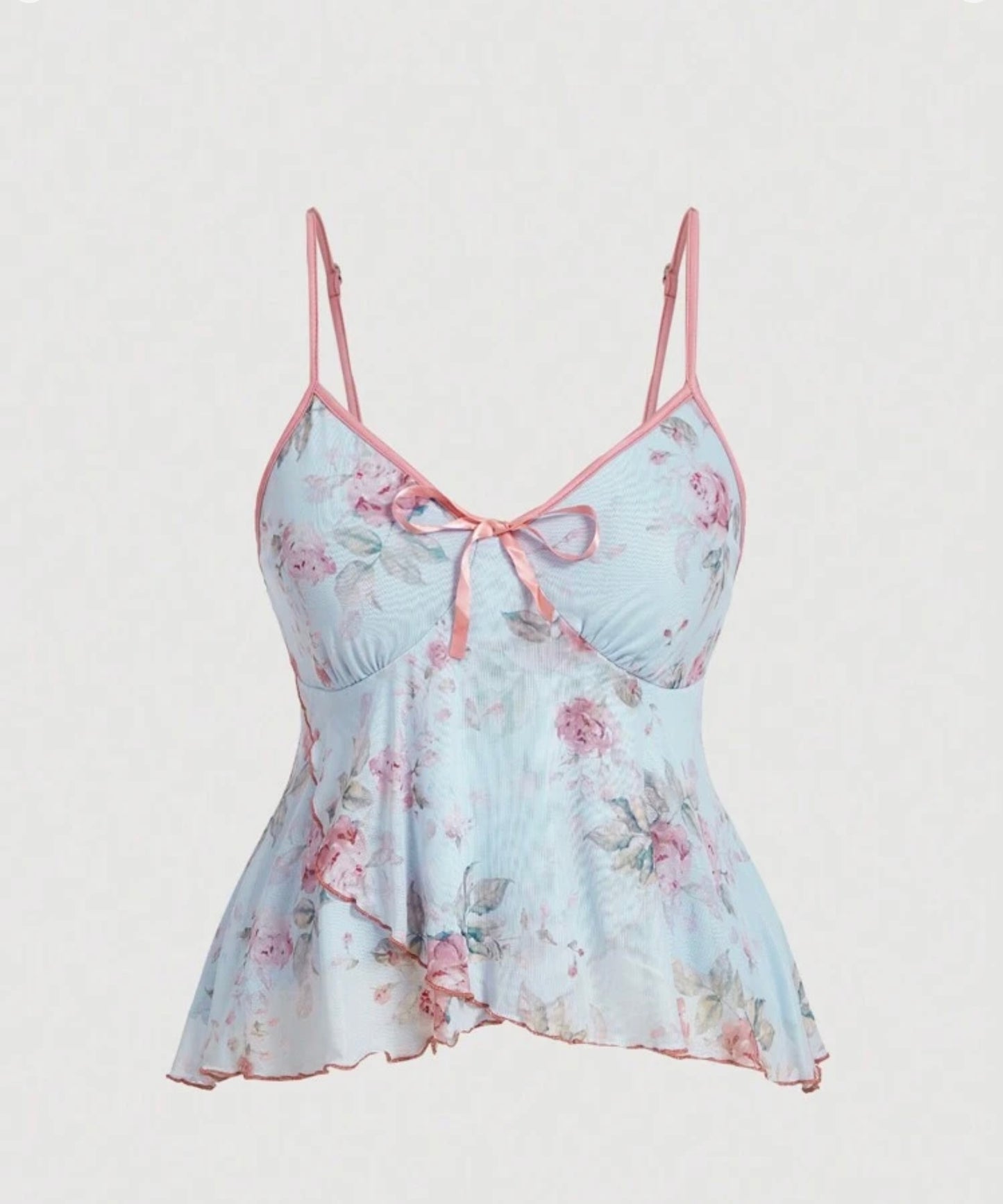 Asymmetrical Floral Tank Top