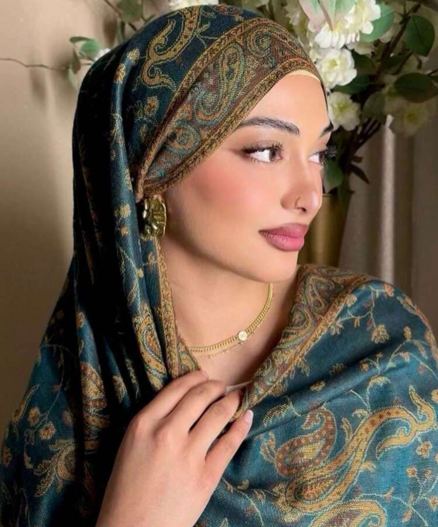 Colored Rectangular Covered Shawl