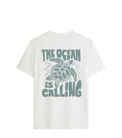 白いカメ柄Tシャツ