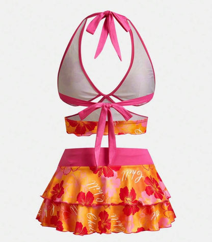 Two Pieces Skirt And Beach Top Set