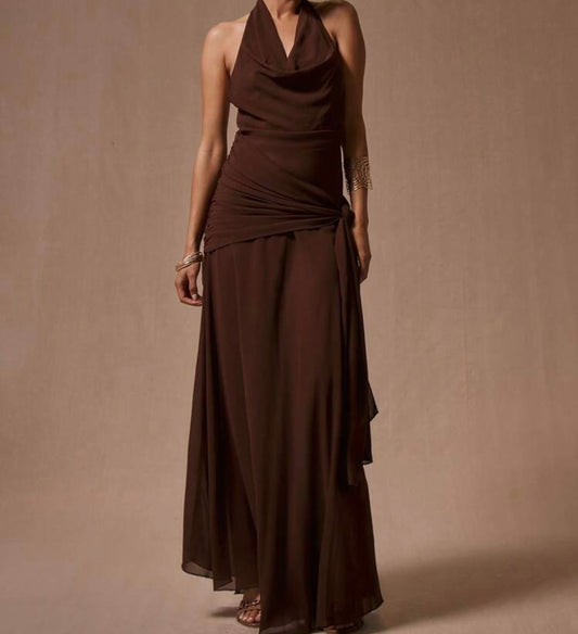 Long Draped Tie Dress