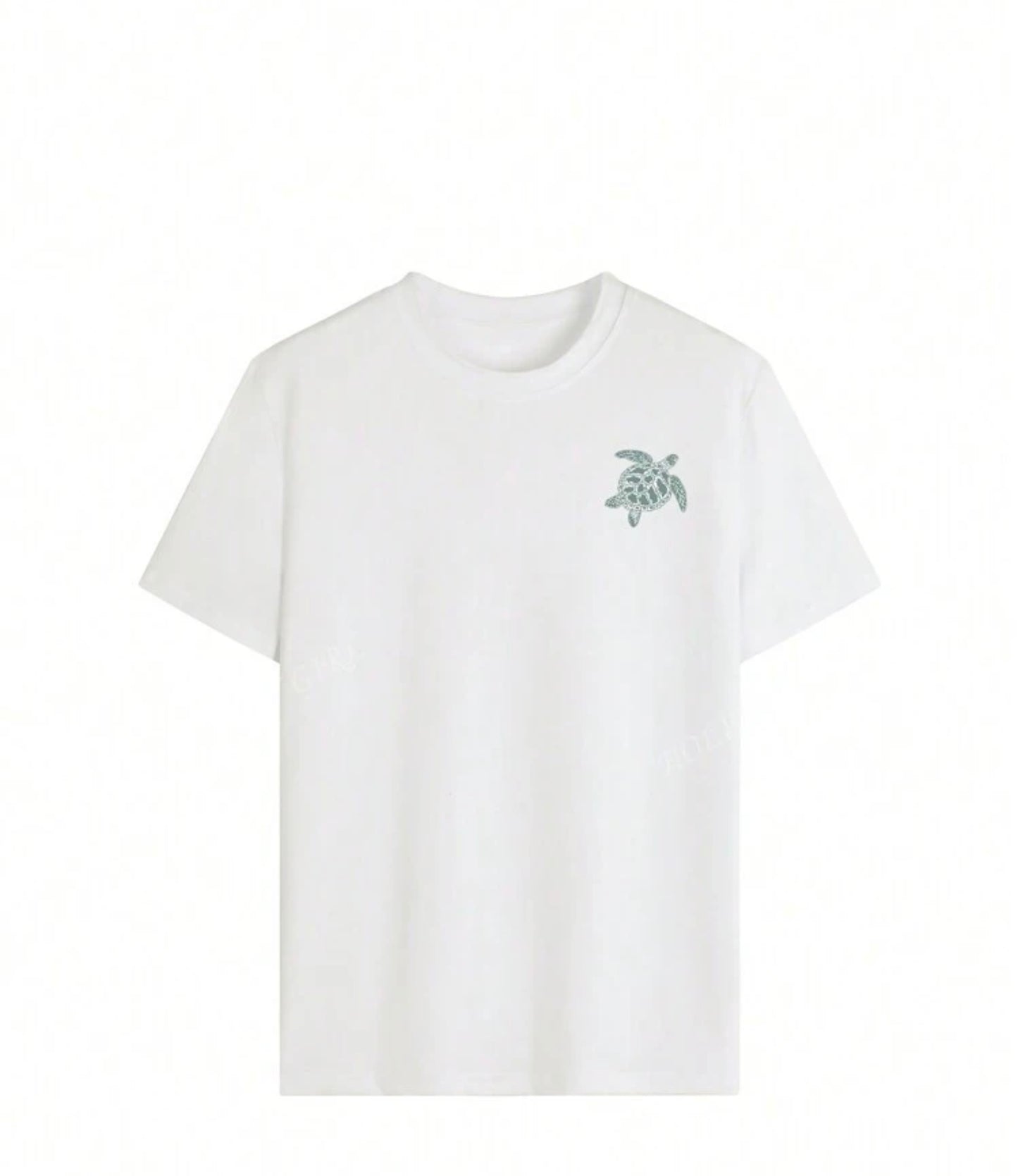 白いカメ柄Tシャツ