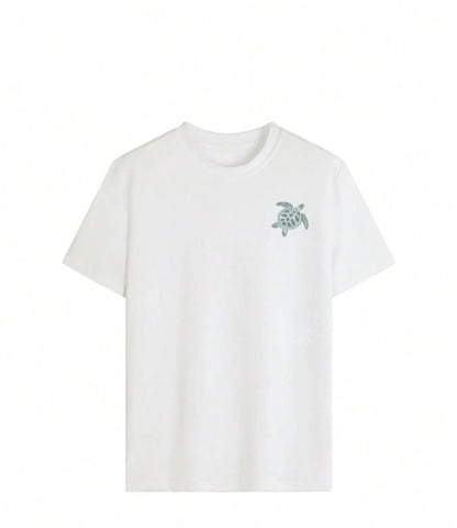 白いカメ柄Tシャツ